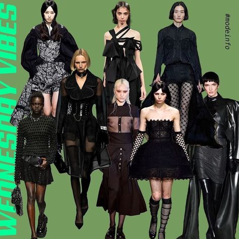 mode...information on Instagram: "The Netflix series #wednesday pushed the neo goth aesthetic immensely, so we saw some early goth predictions on the runway and we will see even more the next season. Are you feeling goth as a fashion trend? {ad}" Neo Goth, Goth Aesthetic, Netflix Series, Fashion Trend, See It, The Next, How Are You Feeling, Feelings, Fashion Trends