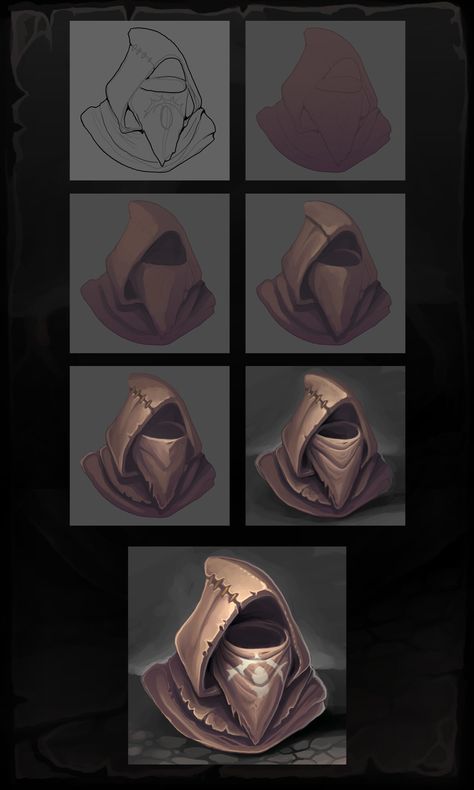 ArtStation - Leather Hood, Alekzander Zagorulko Leather Digital Art Tutorial, Metal Tutorial, Texture Cuir, Leather Tutorial, Armor Drawing, Shading Drawing, Texture Drawing, Photoshop Painting, Digital Texture