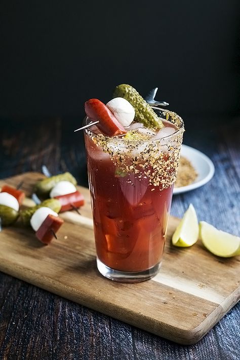 A Classic Caesar Cocktail with a Pickle Twist Caesar Drink Recipe, Caesar Drink, Caesar Cocktail, Caesar Recipe, Pickle Vodka, Steak Spice, Lime Pickles, Tabasco Sauce, Creative Cocktail