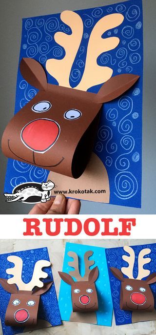 RUDOLF Rudolf Craft Preschool, Rudolph Activities For Kids, Deer Craft For Kids, Reindeer Crafts Preschool, Reindeer Crafts For Kids, Deer Craft, Rudolph Crafts, Joululahjat Diy, Reindeer Craft