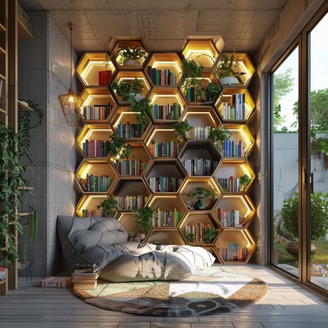 Nature Bookshelf, Nature Library Design, Organic Library, Sustainable Library Design, Bioliphic Interior Design, Bali House, Biodiversity Heritage Library, Home Library Design, Library Design