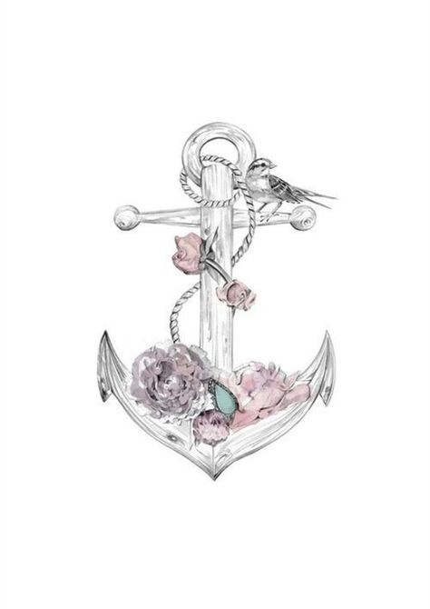 Girly Anchor Tattoos | Pinned by Julia Howell Kelly Smith, Anker Tattoo, Tattoo Trend, Anchor Tattoos, Anchor Tattoo, Geniale Tattoos, B Tattoo, Girly Tattoos, Unique Tattoo