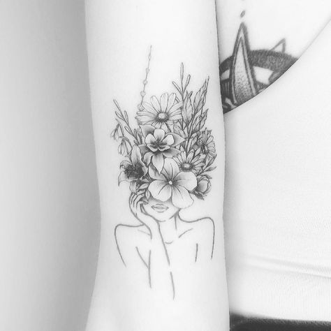 Empowering Tattoos, Brain Tattoo, Spooky Chic, Tattoo Concepts, Ankle Tattoos For Women, Fineline Tattoo, Self Love Tattoo, Inspiration Tattoo, Floral Tattoo Sleeve