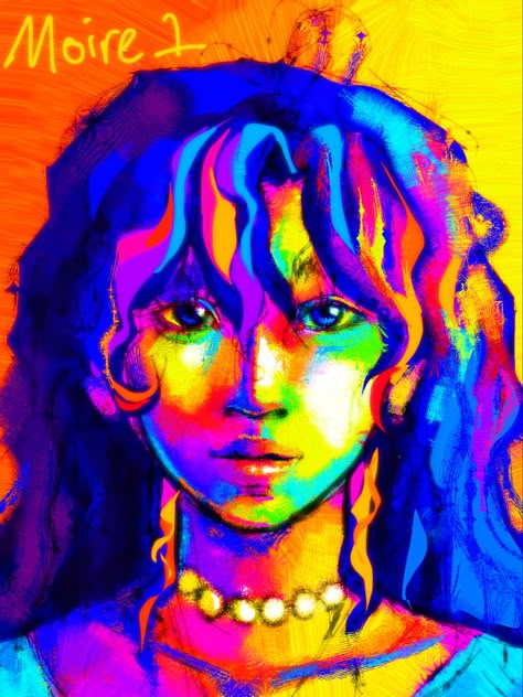 Rainbow Shading, Saturation Art, Colorful Surrealism, Hyperpop Art, Cool Composition, Auto Portrait, Eyestrain Art, Ap Art Ideas, Skin Drawing