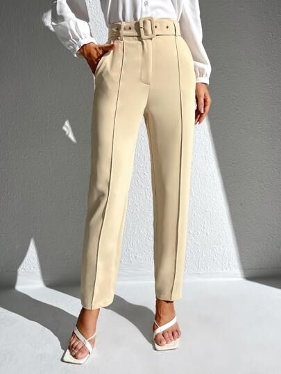 Old Money Clothes, Money Clothes, Pants With Belt, Formal Pants, Traje Casual, Belted Pants, Casual Suit, Women Pants, Suit Pants