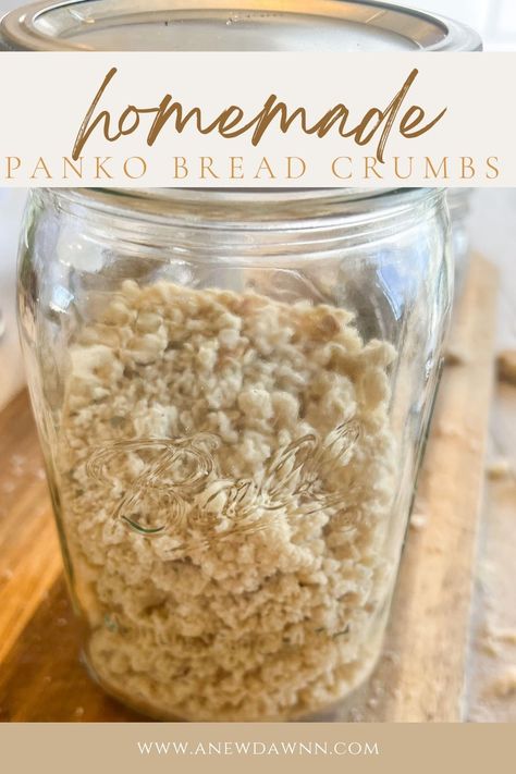 homemade panko bread crumbs in a jar Homemade Panko Bread Crumbs, Homemade Panko, Panko Bread Crumbs Recipe, Homemade Bread Crumbs, Bread Crumbs Recipe, Bunny Chow, Herb Bread, Panko Crumbs, Cooking Healthy