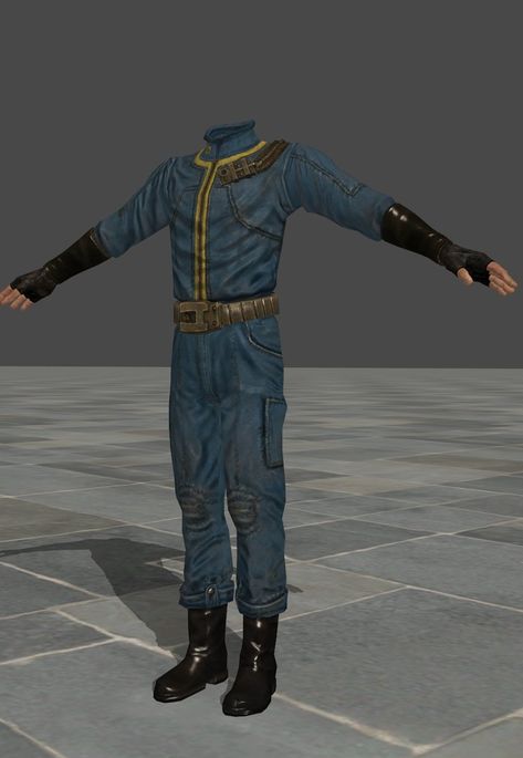 Extracted form Fallout NV by zeushk Just put a head on it, anyone you like. Vault Suit Fallout, Fallout Clothing, Fallout Vault Suit, Vault Suit, Vault Room, Fallout Nv, Fallout Costume, Fallout Rpg, Fallout Cosplay