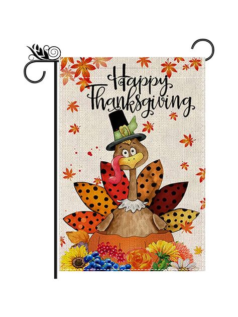 1pc Thanksgiving Turkey Pattern Garden FlagI discovered amazing products on SHEIN.com, come check them out! Holiday Yard Decor, Thanksgiving Flag, Happy Thanksgiving Turkey, Fall Garden Flag, Burlap Garden Flags, Happy Thanksgiving Day, Outdoor Holidays, Yard Flags, Outdoor Flags