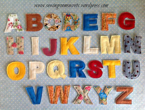 Fabric Alphabet Letters, Diy Alphabet Letters, Sewing Letters, Fabric Alphabet, Alphabet Quilt, Quick Sew, Applique Letters, Applique Stitches, Alfabet Letters