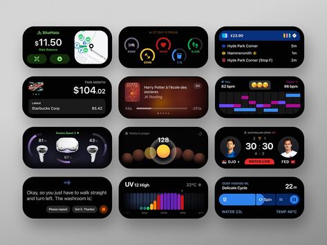 iPhone Dynamic Island Widget designs by Bastien Kun on Dribbble Figma Ui Design, Iphone Dynamic Island, Community Ui, Widgets Design, Ui Design Ideas, Widget Art, Web Widget, Creative App Design, App Widget