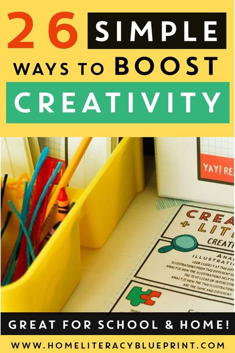 26 Activities to Boost Creativity and Literacy Skills #literacy #creativity Creative Thinking Activities, Planning School, Reading Buddies, Classroom Planning, Creative Thinking Skills, Third Grade Classroom, Boost Creativity, Literacy Skills, Creative Teaching