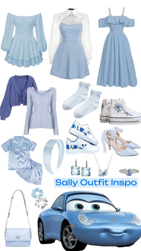 #style #ootd #inspo #fashion #sally #cars #pixar #blue #blueoutfit #pretty Cute Disney Themed Outfits, Mcqueen Outfit, Disney Character Outfits, Cars Pixar, Disney Themed Outfits, Blue Outfits, Mc Queen, Queen Outfit, Disney Inspired Outfits