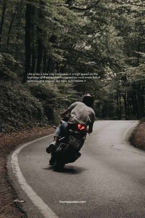 Top Motorcycle Lovers Quotes, Sayings And #images Bike Stories Instagram, Riding Quotes Motorcycle, Caption For Bike Riders, Bike Lovers Quotes, Biker Quotes Inspiration, Bike Ride Quotes, Rider Quotes, Women Motorcycle Quotes, Young Quotes