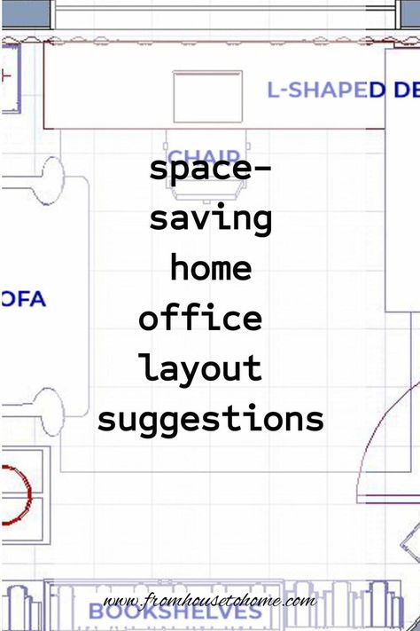 space-saving home office layout suggestions Small Office Room Layout, Feng Shui Office Layout, Tiny Office Space Ideas, Small Office Layout Floor Plans, Office Living Room Combo, Home Office Layout Ideas, Small Office Layout, Small Home Office Layout, Small Home Library