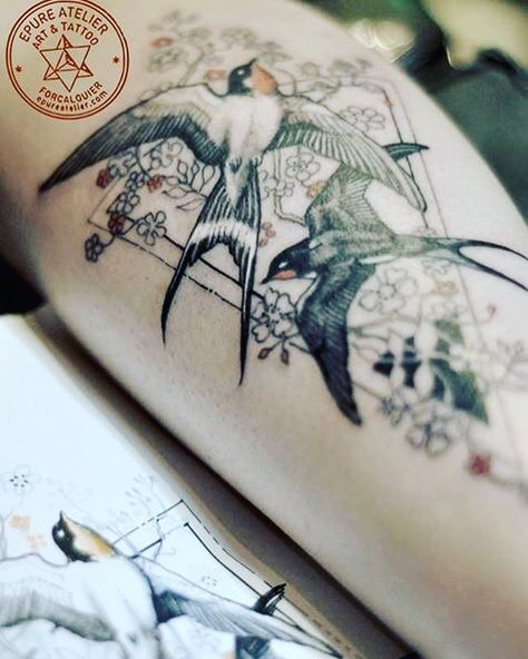 Golondrinas Tattoo, Ash Tattoo, Two Birds Tattoo, Tattoo Swallow, Bird Tattoo Back, Tattoo Bird, Sparrow Tattoo, Petit Tattoo, Swallow Tattoo