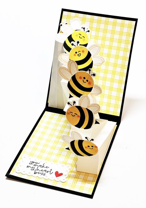 Be Mine Stampin Up Cards, Stadium Wave Card, Spring Cards Handmade Cardmaking, Stampin Up Bee Mine Dsp, Su 2024 Mini Catalog, Stampin Up Spring Mini Catalog 2024, Filled With Fun Stampin Up Cards, Stampin Up Bee Mine, Bee Mine Stampin Up Cards