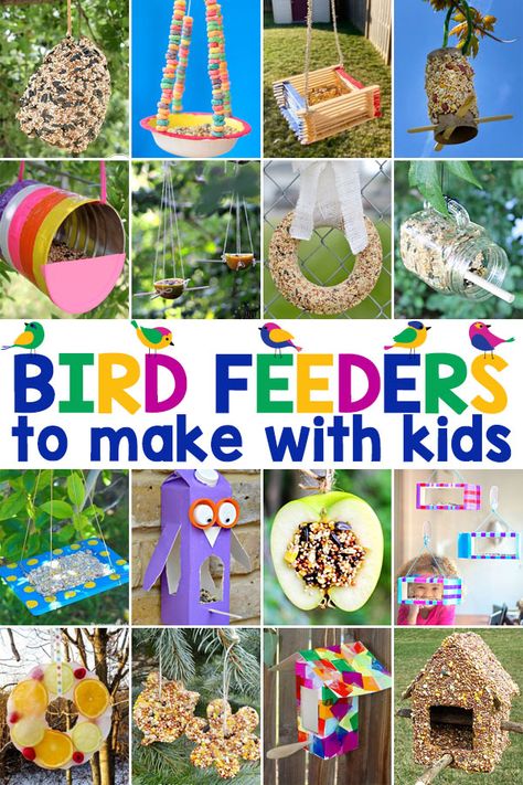 Biodegradable Bird Feeders, Bird Activity Preschool, Bird Feeders For Kids To Make, Pine Cone Bird Feeder, Make A Bird Feeder, Bird Feeder Craft, Bug Party, Easy Bird, Birdhouse Craft