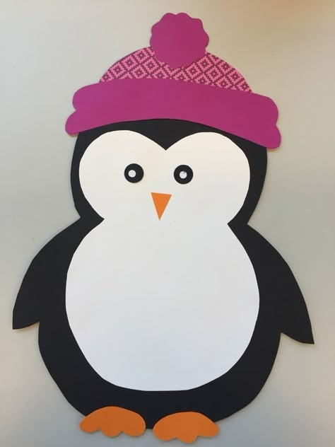 Penguin Paper Craft, Penguin Crafts Preschool, Arctic Animals Crafts, Paper Craft Template, Winter Crafts For Toddlers, Aesthetic Paper, Polar Bear Craft, Fun Winter Crafts, Penguin Crafts