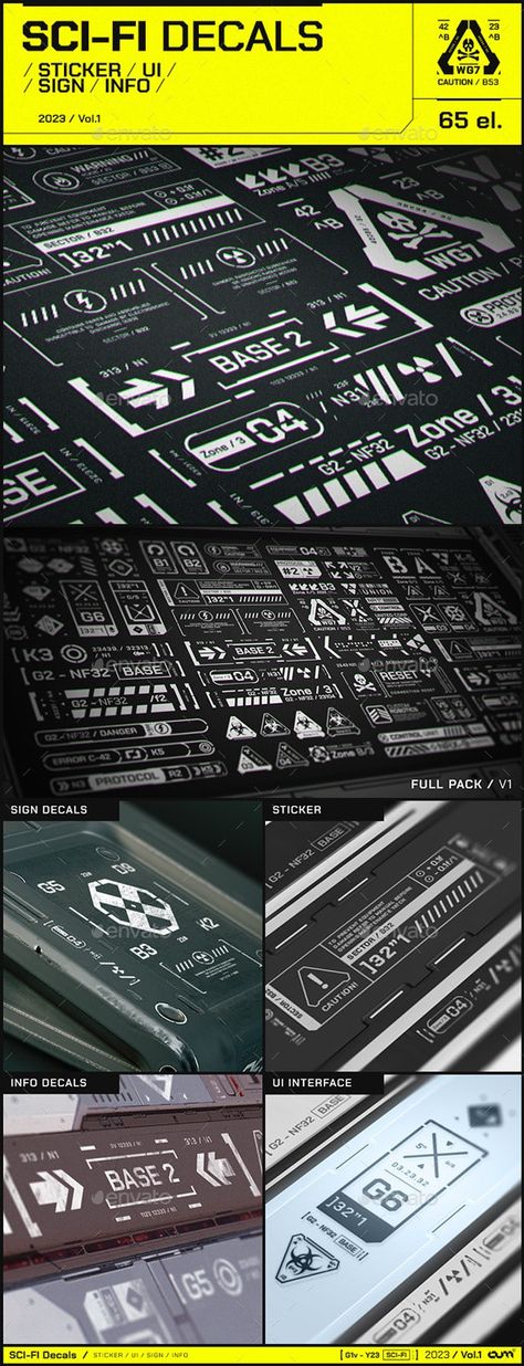 Sci-Fi UI HUD Decals, Graphics | GraphicRiver Sci Fi Decals, Cyberpunk Decals, Tech Lines, Star Suit, Military Graphics, Sci-fi Ui, Futuristic Typography, Technology Template, Space Decals