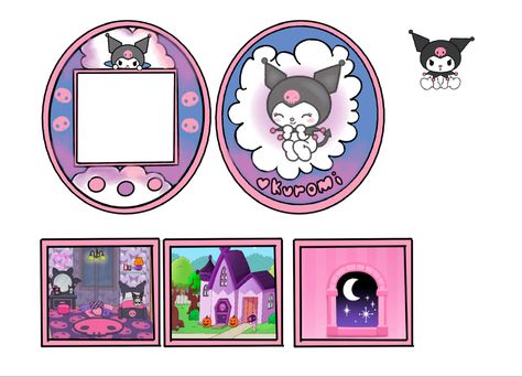 Tomagatchi Template Printable, Tamagotchi Template Kuromi, Tamogatchi Template Sanrio, Tamagotchi Template Sanrio, Tamagochi Template, Kuromi Tamagotchi, Tamagotchi Printable, Kuromi Template, Tamagotchi Template