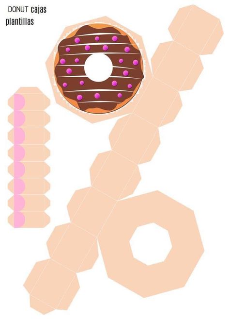 Donut Template, Printable Paper Toys Templates, Paper Toy Printable, Origami Templates, Paper Doll Printable Templates, Cardboard Crafts Diy, Cardboard Box Crafts, Anime Paper, Paper Toys Template