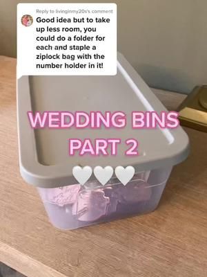 Put together my table bins for my wedding! Each table has its own bin ... | Wedding Planning | TikTok Organizing Wedding Decorations, Organize Wedding Decorations, Wedding Table Organization Bins, Wedding Table Organization, Table Linen Storage, Wedding Table Linens, Linen Storage, Planner Supplies, Wedding Organization