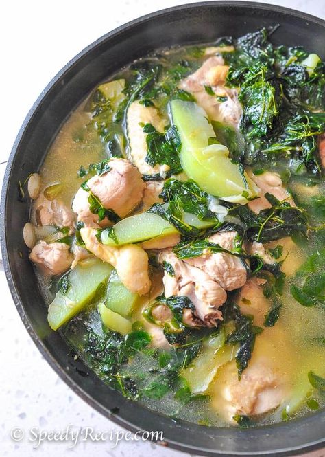 Chicken Tinola Recipe - speedyrecipe.com Tinolang Manok Recipe, Tinola Soup, Chicken Tinola Recipe, Tinola Recipe, Chicken Tinola, Chayote Recipes, Tinola, Philippines Food, Chicken Slices