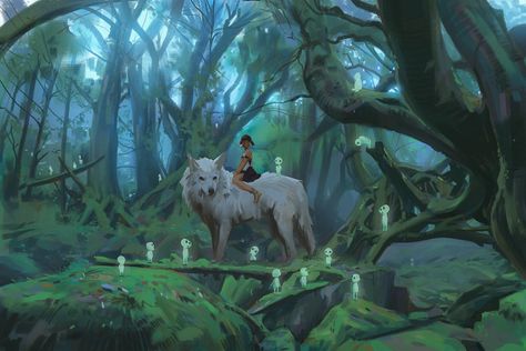 miyazaki-ru (@miyazaki_ru) / Twitter Princess Mononoke Wallpaper, Atey Ghailan, Mononoke Anime, Arte Peculiar, Studio Ghibli Movies, Studio Ghibli Art, Princess Mononoke, Ghibli Movies, Ghibli Art