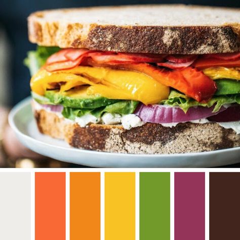 Sandwich Color Palette, Corn Moon, Ham Sandwich, Palette Challenge, Color Gradients, Food Inspired, Ham Sandwiches, Color Palette Challenge, Blue Corn