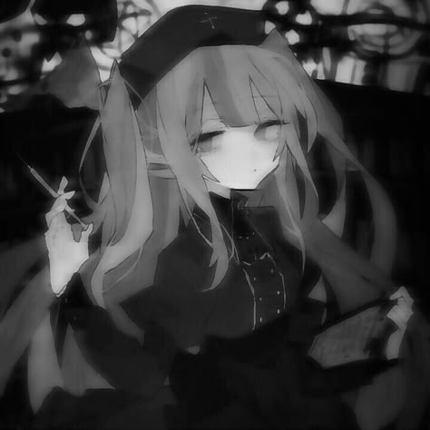 Gothcore Pfp, Gothcore Anime, Cybergoth Anime, Gothic Anime, Anime Monochrome, Anime Profile, Dark Photography, Cool Anime Pictures, Anime Best Friends