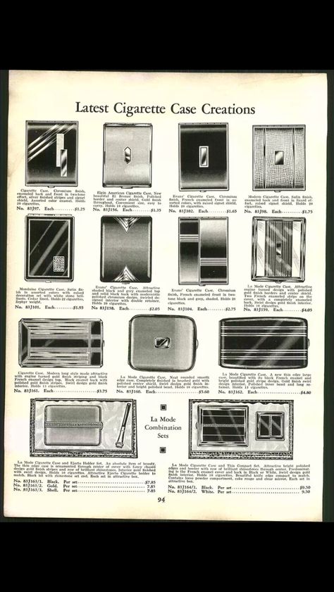 Evans, La Mode & Mondaine cigarette and compact sets. Mondaine Compact, Vintage Compact, Floor Plans