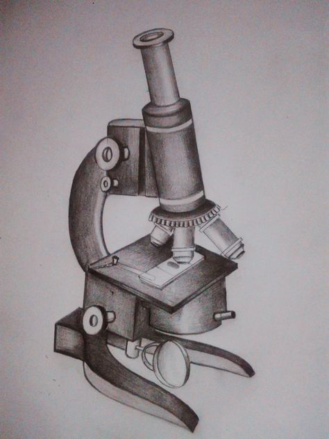 #sketch #art #artist #artistonpinterest #microscope Compound Microscope Drawing, Microscope Sketch, Microscope Drawing, Microscope Illustration, Microscope Pictures, Compound Microscope, 3d Wall Painting, Beautiful Love Pictures, 3d Drawings