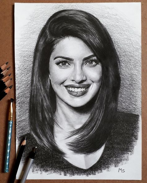 Pencil Sketches Portrait, Portrait Of Celebrities, Pencil Portrait Drawing Sketches, Indian Celebrity Portraits Drawing, Portrait Sketches Realistic, Portrait Art Pencil Sketch, Actors Sketch, Bollywood Sketch, Women Portrait Drawing