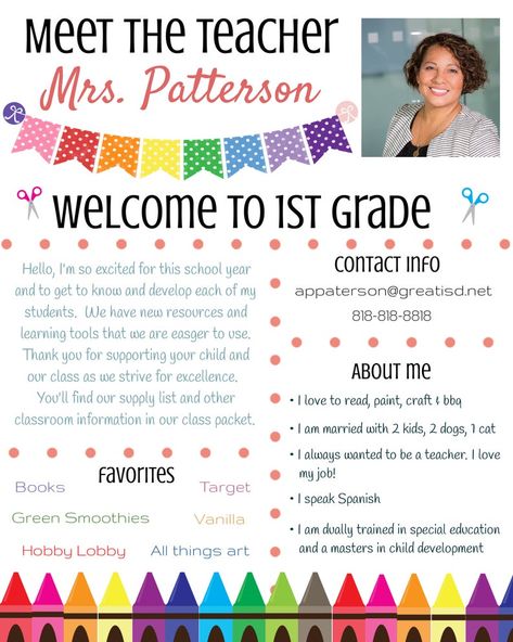 Editable Meet The Teacher Template Welcome Back to School | Etsy Teacher Welcome Letters, School Newsletter Template, Teacher Forms, Meet The Teacher Template, School Newsletter, Letter To Teacher, Teacher Templates, Back To School Night, Parent Teacher