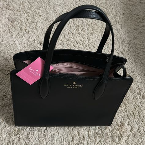 Kate Spade Purse Kate Spade Bags Handbags, Kate Spade Black Satchel, Handbags Kate Spade, Luxury Black Kate Spade Shoulder Bag, Kate Spade Black Bag With Card Slots, Closet Edit, Kate Spade Black Shoulder Bag For On-the-go, Orange Tote Bags, Kate Spade Purse Black