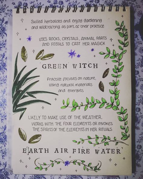 Types Of Witches, Witch Journal, Nature Witch, Green Witchcraft, Witch Things, Witchcraft Books, Witch Garden, Grimoire Book, Eclectic Witch