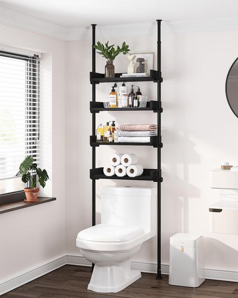 PRICES MAY VARY. [ FITS OVER MOST TOILETS ] This ALLZONE bathroom organizer use a tension-style of floor-to-ceiling rod structure,you can fit this over the toilet storage cabinet virtually anywhere though you have a small and tight bathroom.This bathroom organizer over toilet doesn’t take up much floor space and you don’t have to fuss around plumbing with it [ SHELVES ARE ADJUSTABLE ] With this ALLZONE over toilet storage, you can raise the shelf height so that you don't bump your head when you Freestanding Bathroom Shelves, Wall Towel Racks, Over Toilet Storage, Shelves Over Toilet, Bathroom Shelves Over Toilet, Over The Toilet Storage, Toilet Shelves, Narrow Cabinet, Tidy Bathroom