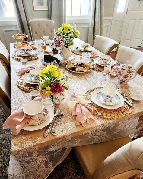 It's been pretty busy here lately with life things - I'm currently sitting at the eye doctor's office waiting for my son. My besties and I hosted a tea for our moms last week, so I'm sharing some photos of that because it was all so pretty. Tea parties are my favorite. #teaparty #teatime #fellowship #teatime #teapartyideas #tablescapes #tablesetting #teapot Evening Tea Party, Honey Design, Pretty Tea, Doctor's Office, Orient Express, Doctor Office, Tea Parties, Evening Tea, My Son