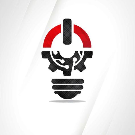 This is a logo for AITM Innovation and Entrprenuership Center. here the the top half of bulb represents E which is entrepreneurship, and the black switch as I (Innovation) and bottom half as C (center). the gears, circuits, switch and bulb represent different branches of engineering Tech Logo Design, Tech Logo, Tech Logos, A Logo, The Black, The Top, Logo Design, Engineering, ? Logo