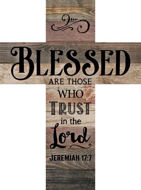 Jeremiah 17 7, Wood Wall Cross, Cross Wall Art, Cross Crafts, Blessed Are Those, Christian Resources, Cross Art, Christian Decor, Inspirational Scripture