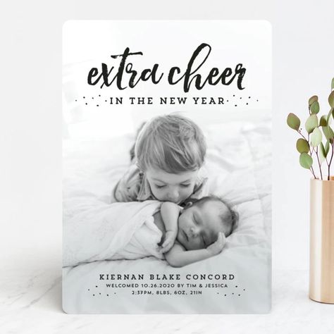 Baby Announcement Christmas Card, Holiday Birth Announcement, Birth Announcement Design, Modern Holiday Photo Cards, Christmas Baby Announcement, Birth Announcement Card, New Baby Announcements, Baby Birth Announcement, Baby Announcements