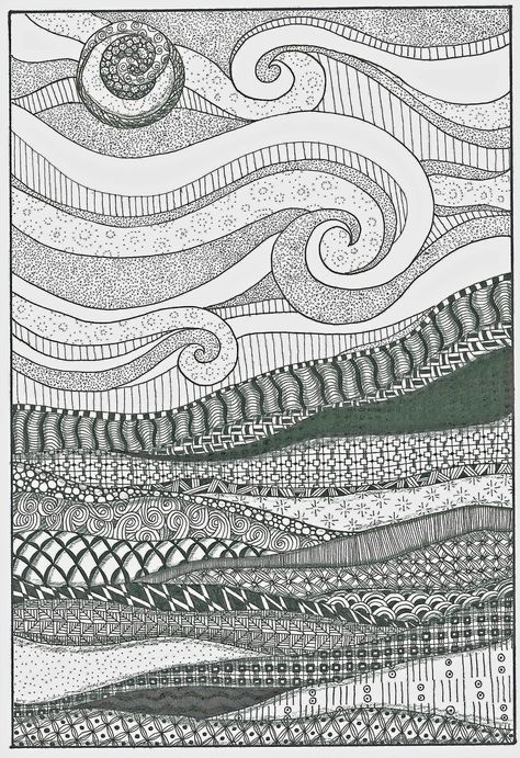 Zentangle Scenery, Art Drawings Doodles, Micron Pens, Books Ideas, Micron Pen, Doodle Frame, Paper Flower Art, Geometric Design Art, Abstract Drawing