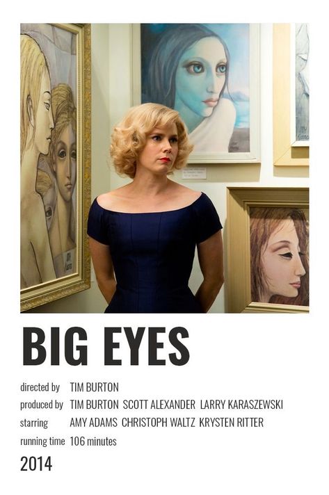 Biopic Movie Poster, Big Eyes Movie Poster, Big Eyes Movie, Classic Hollywood Glamour, Movies Posters, Girly Movies, Tim Burton Films, Inspirational Movies, Black And White Movie