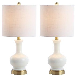 Nightstand Lamp, Lamp Set, Contemporary Table Lamps, White Brass, Light Coral, Lamp For Bedroom, Led Table, Metal Table Lamps, Table Lamp Sets