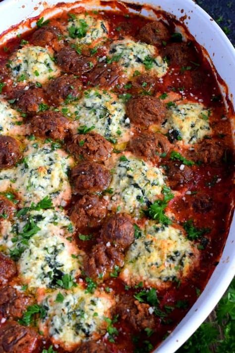 Meatballs Ricotta, Marinara Meatballs, Meatballs Baked, Spinach Meatballs, Ricotta Meatballs, Eggplant Meatballs, Ricotta Spinach, Cranberry Meatballs, Veggie Meatballs