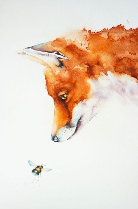 Kids Bedroom Art, Gcse Art Sketchbook, Abstract Animal Art, Art Tutorials Watercolor, Fox Painting, Farm Art, Loose Watercolor, The Pure, Easy Watercolor