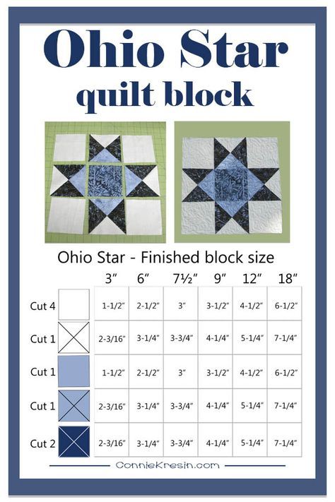 11 Inch Quilt Block Patterns, Rectangular Quilt Block Patterns, 12 Inch Quilt Block Patterns Free, Quilt Blocks Easy Free Pattern, Ohio Star Quilt Block, Ohio Star Quilt, Quilt Stars, Quilt Star, Ohio Star