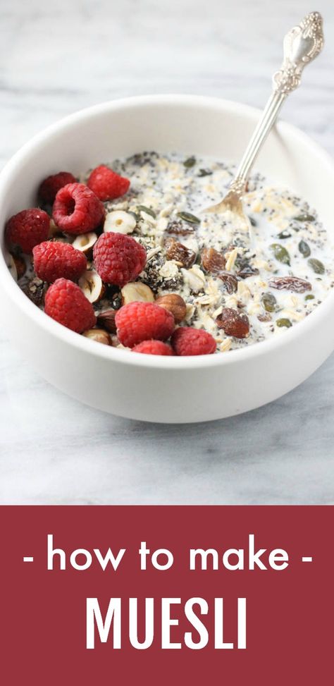 Muesli Recipe Breakfast, Overnight Muesli, Desserts For A Bbq, Muesli Breakfast, Muesli Cereal, Summer Desserts Easy Healthy, Muesli Recipe, Desserts Summer, Healthy Foods To Make