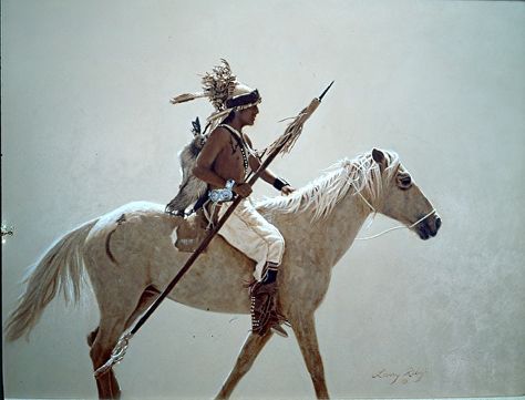 Navajo Warrior  by Larry Riley Oil  kp Howard Terpning, Indian Horses, Native American Paintings, Native American Warrior, Native American Men, Native American Pictures, Wilde Westen, Native American Artwork, West Art