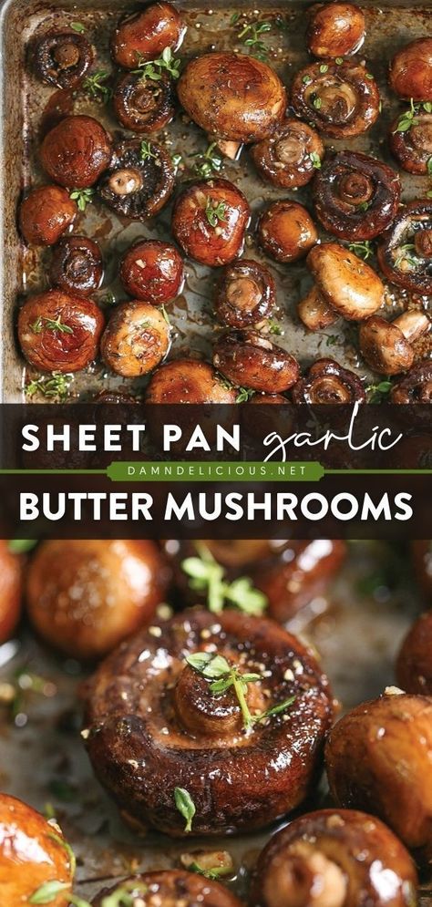 39 reviews · 30 minutes · Vegetarian Gluten free Paleo · Serves 6 · Always say yes to one-pan dishes for easier cleanup! Roasted on a sheet pan in an epic garlic butter sauce, this mushroom recipe makes one of the best side dishes for dinner. Save this and try it! Side Dishes For Dinner, Dishes For Dinner, Butter Mushrooms, Mushroom Side Dishes, Party Side Dishes, Garlic Butter Mushrooms, Best Side Dish, Mushroom Recipe, Garlic Butter Sauce